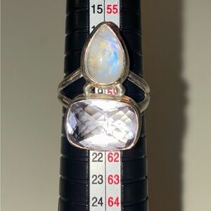 Moonstone and Lavender Quartz Ring size 9